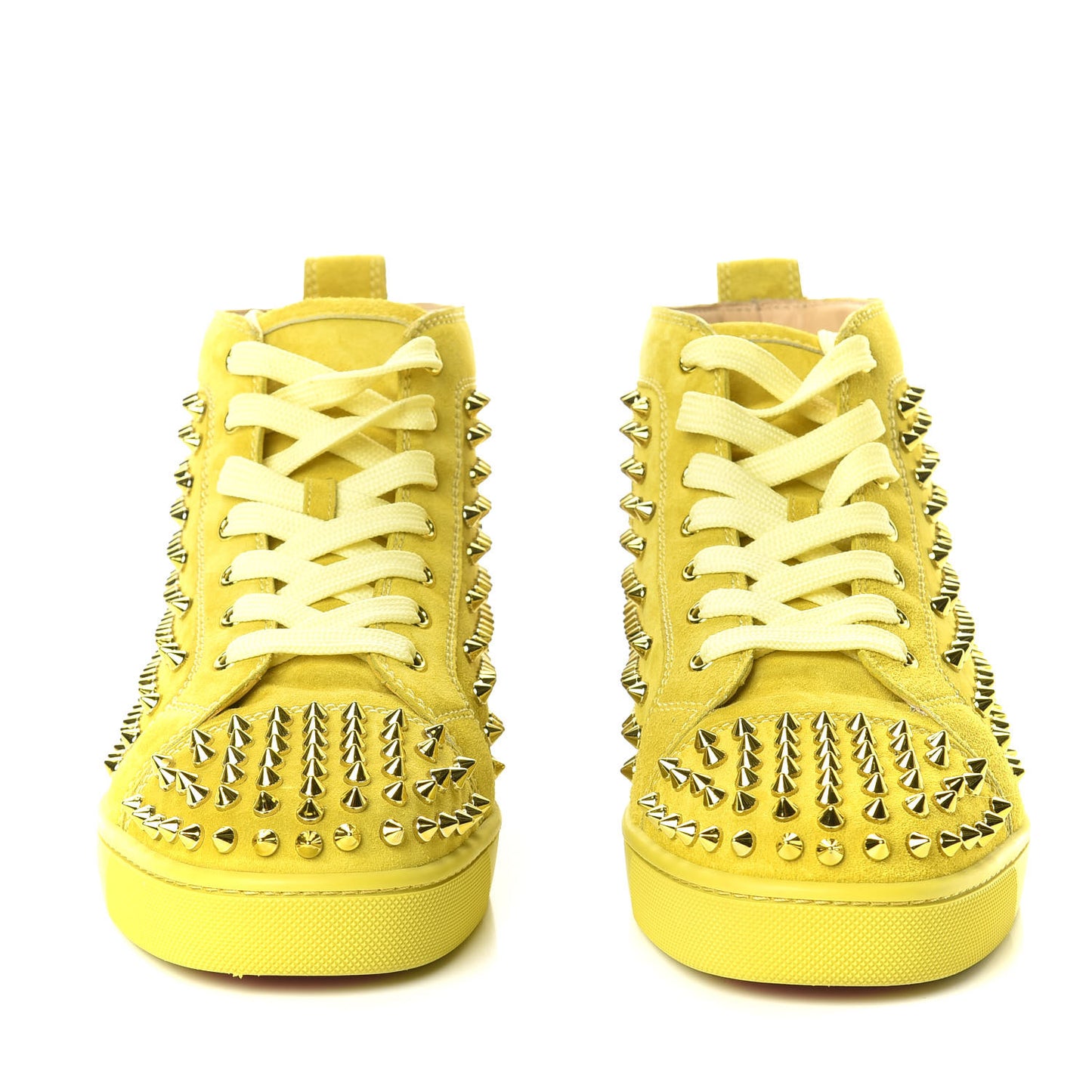 CHRISTIAN LOUBOUTIN Veau Velours Mens Louis Orlato Flat Spikes Sneakers 41.5 Cubiste