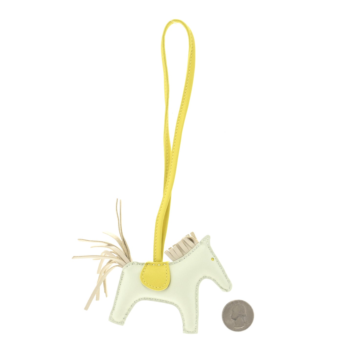 Milo Lambskin Grigri Rodeo Horse Bag Charm PM Vert Fizz Lime Craie