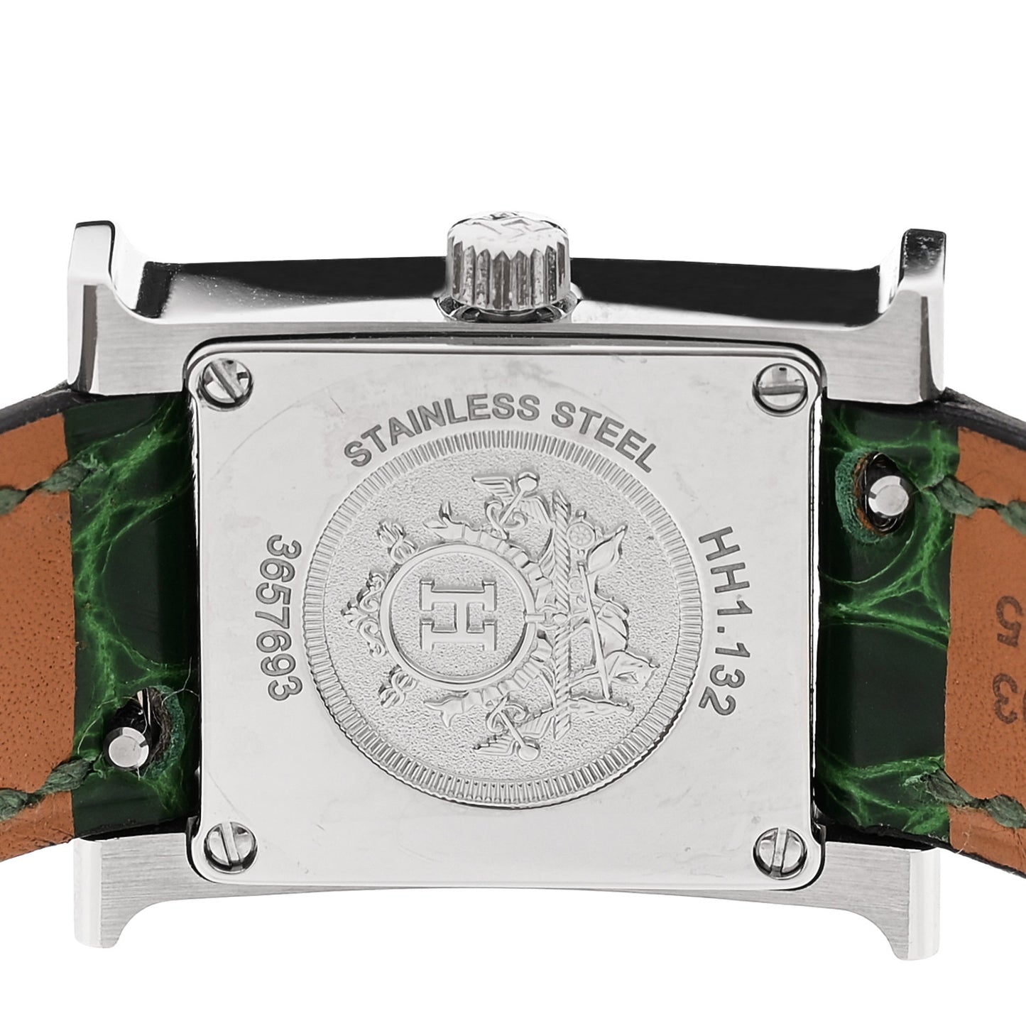 Stainless Steel Alligator Diamond Bezel Mother of Pearl 17.2mm Heure H Hour Quartz Watch Vert Moyen