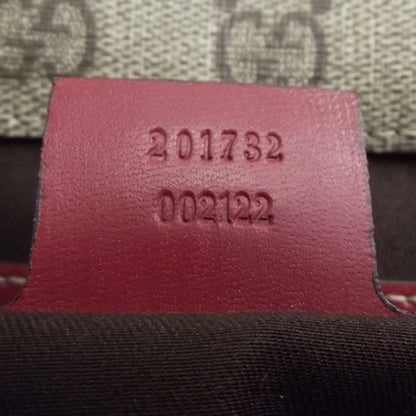 Gucci GG Plus Monogram Medium Double Buckle Flap Messenger Bag Beige Red 9 of 11