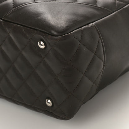 Chanel Calfskin Quilted Cambon Large Bowler Dark Brown 9 of 10