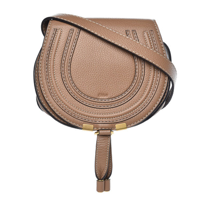 Chloe Calfskin Mini Marcie Round Crossbody Bag Nut 1 of 9
