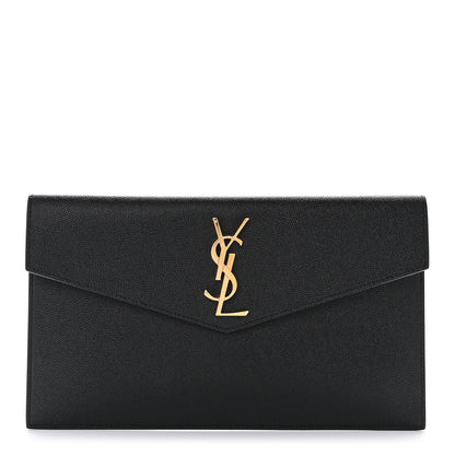 Saint Laurent SAINT LAURENT Grain De Poudre Uptown Pouch Black 1 of 8