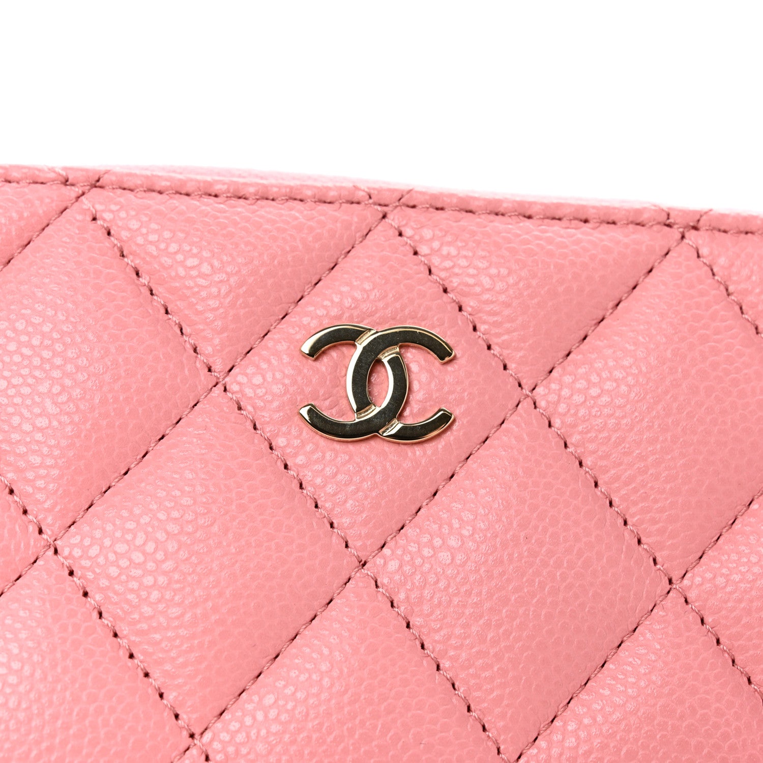 Chanel Caviar Quilted Zip Coin Purse Pink 8 of 9