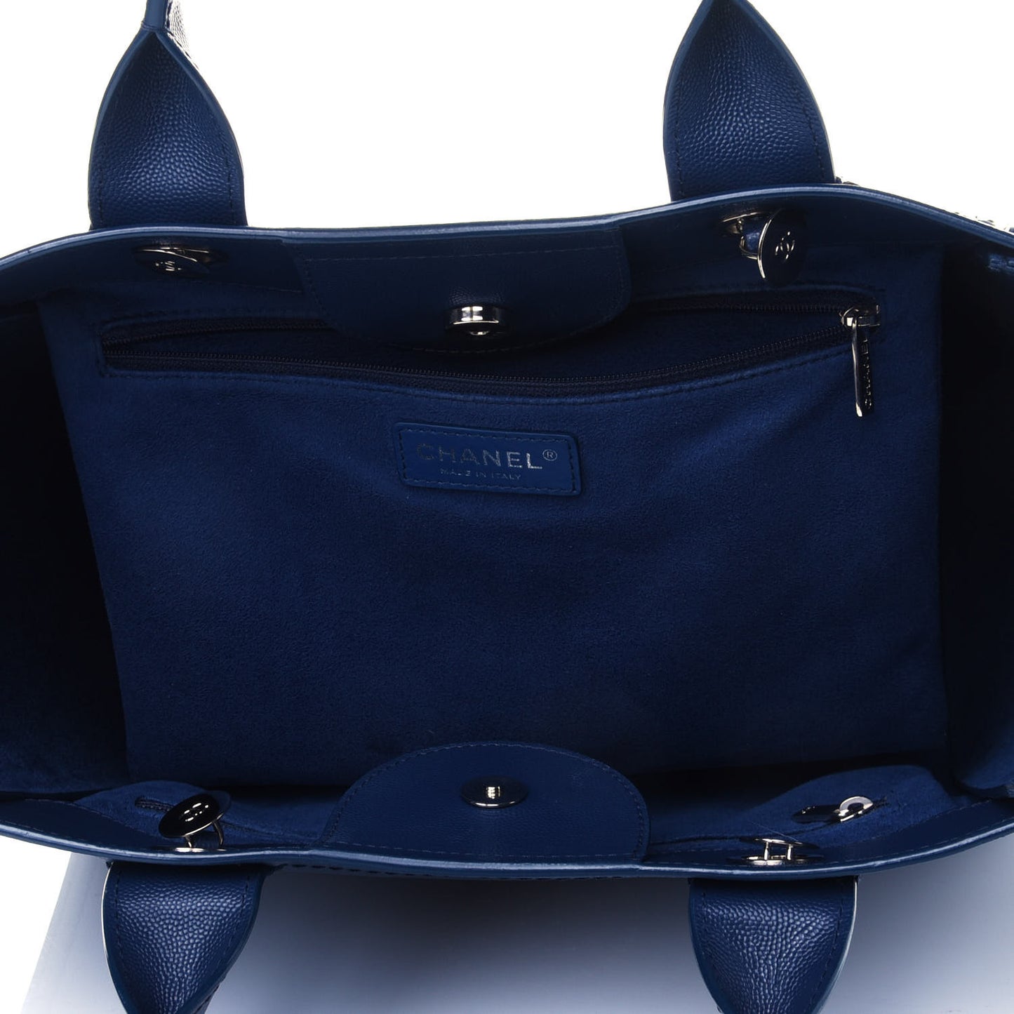 Caviar Small Studded Deauville Tote Navy