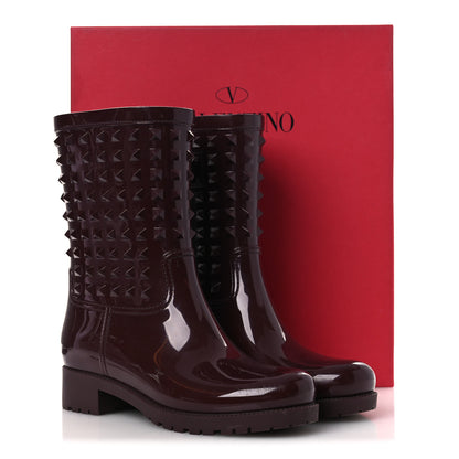 Valentino Garavani Rubber Rockstud Short Rainboots 40 Rubin 13 of 13