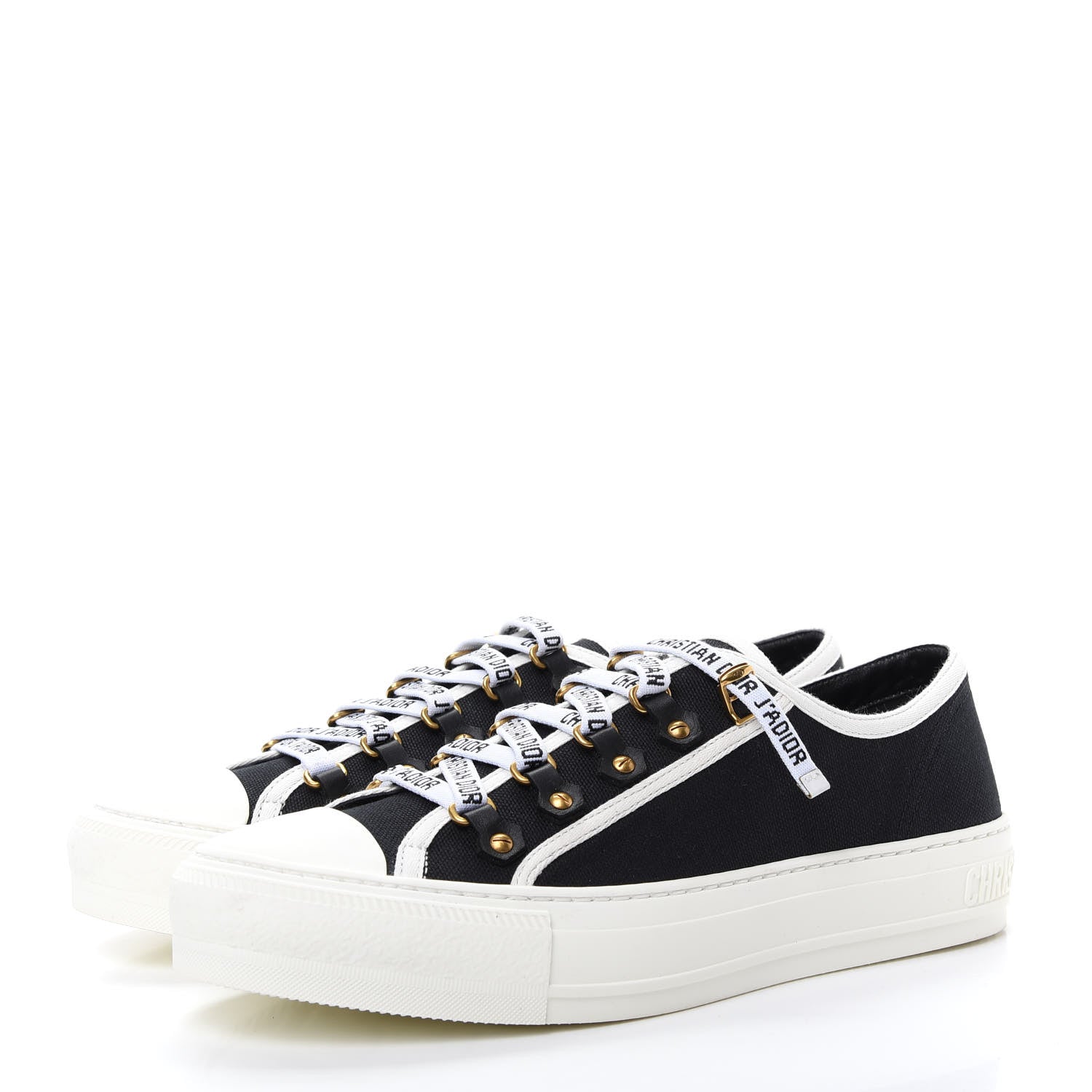 Christian Dior Canvas Walk'N'Dior Low Top Sneakers 38 Navy 3 of 10