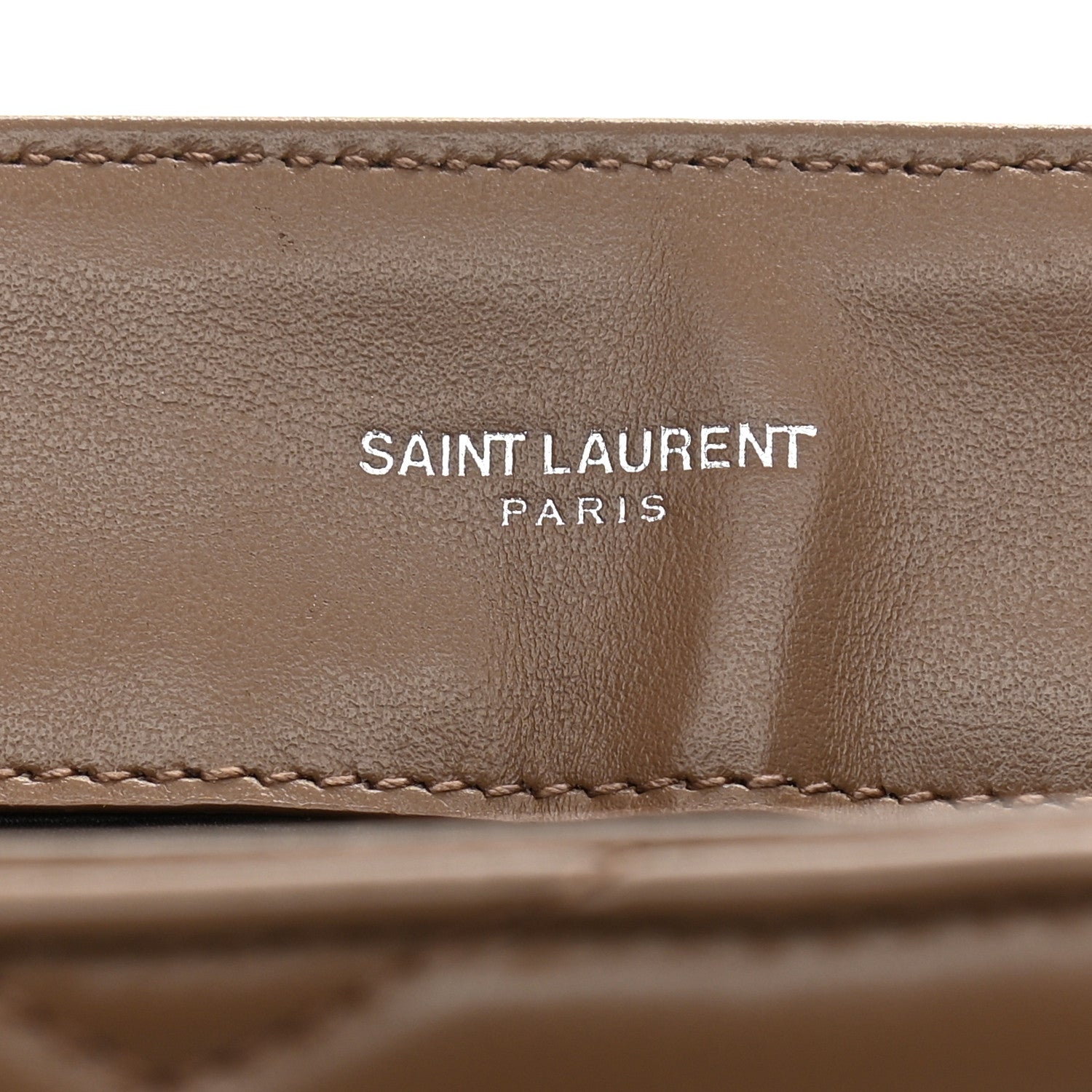 Saint Laurent Calfskin Y Quilted Monogram Medium Loulou Chain Satchel Dark Beige 6 of 12