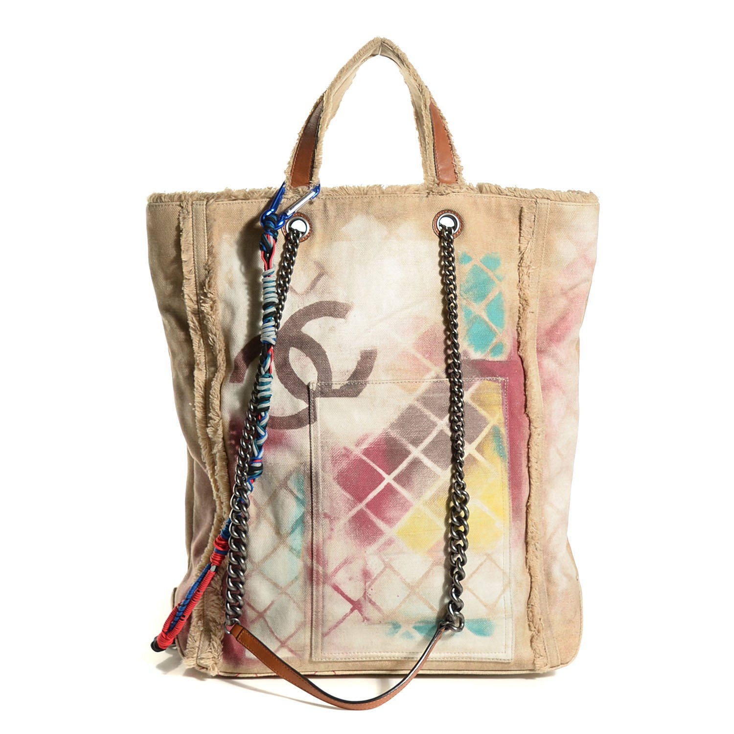 Chanel Canvas Large Graffiti Tote Beige 1 of 6