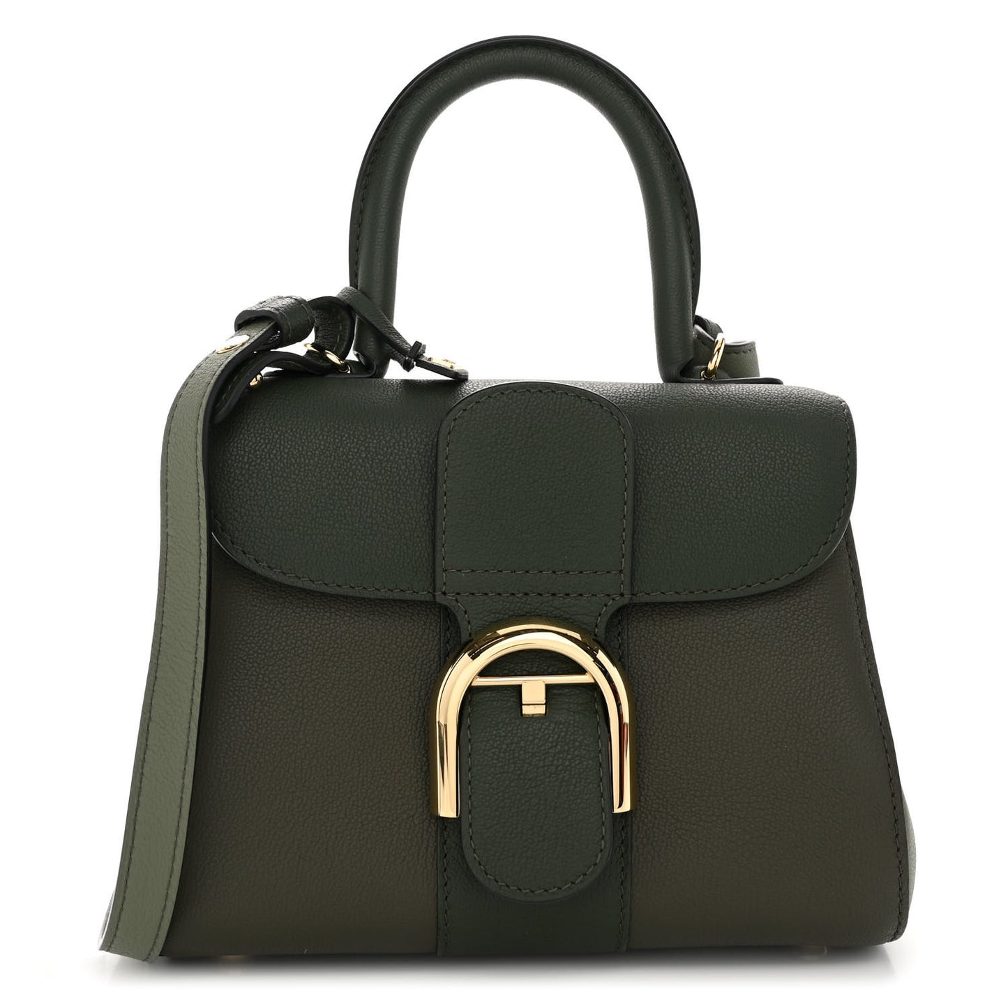 Grained Rodeo Calfskin Mini Brillant Camaieux Satchel Kaki