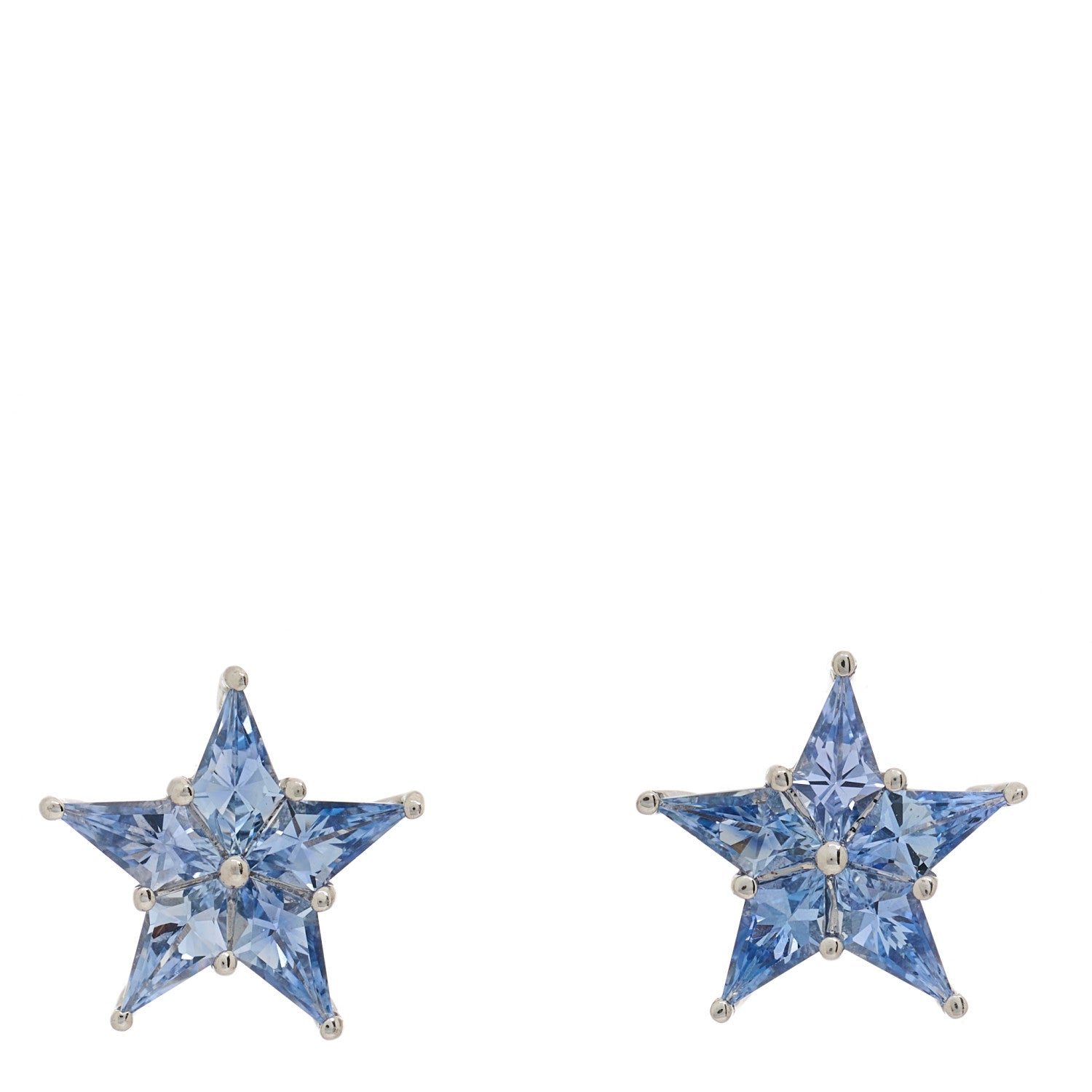 Tiffany Platinum Blue Sapphire Star Earrings 1 of 3