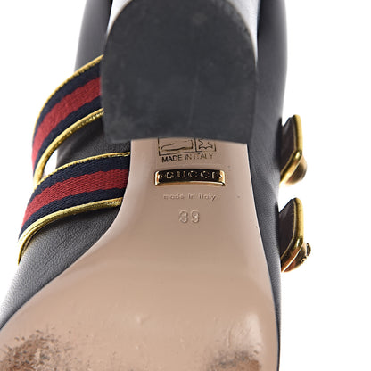 Gucci Calfskin Carly Mary Jane Web Pumps 39 Black 8 of 11