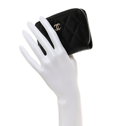 Chanel Caviar Quilted Zip Coin Purse Black 2 of 10