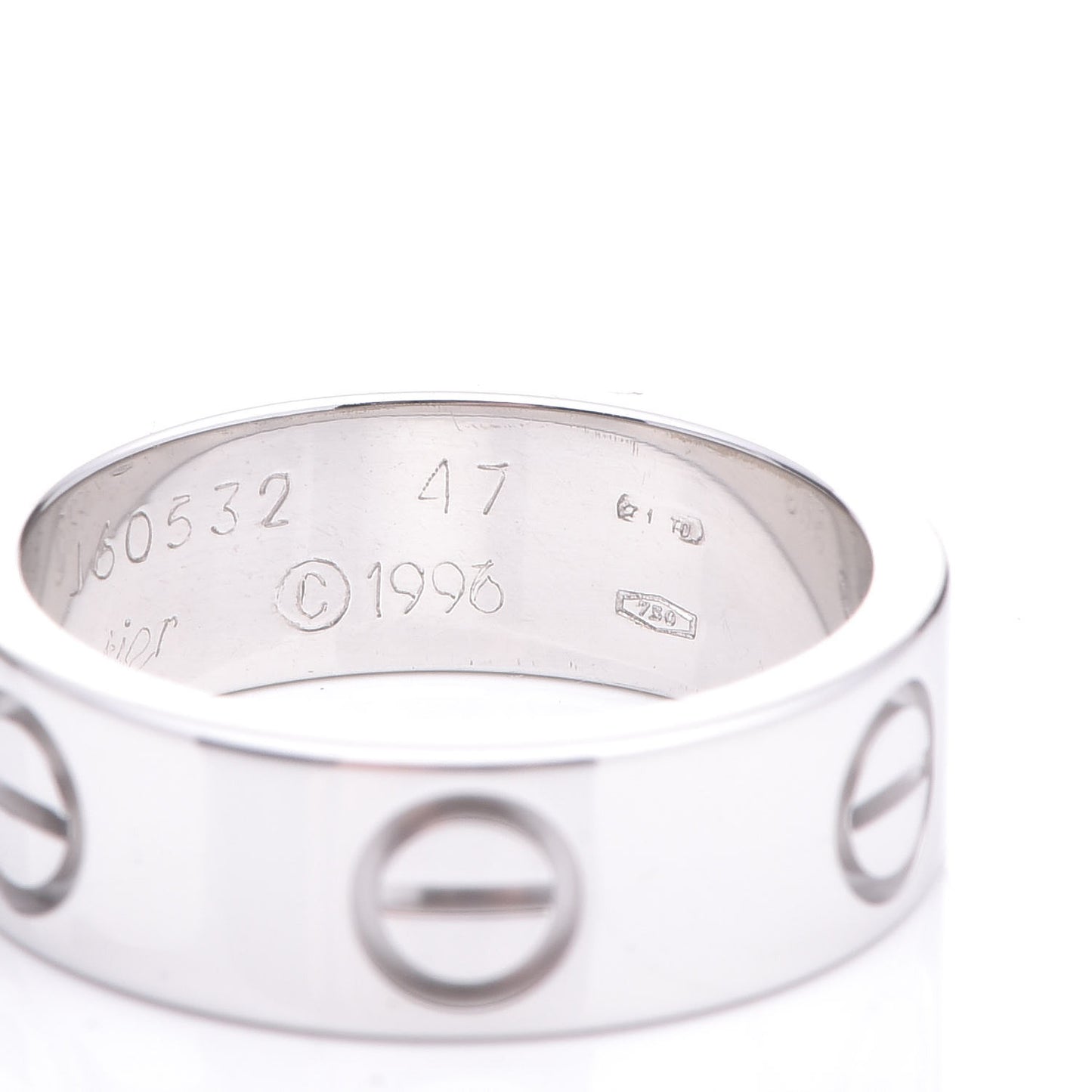 18K White Gold 5.5mm LOVE Ring 47 4