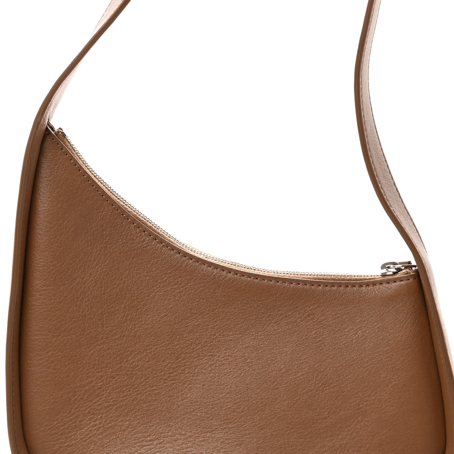 The Row Smooth Calfskin Half Moon Shoulder Bag Chestnut 7 of 9