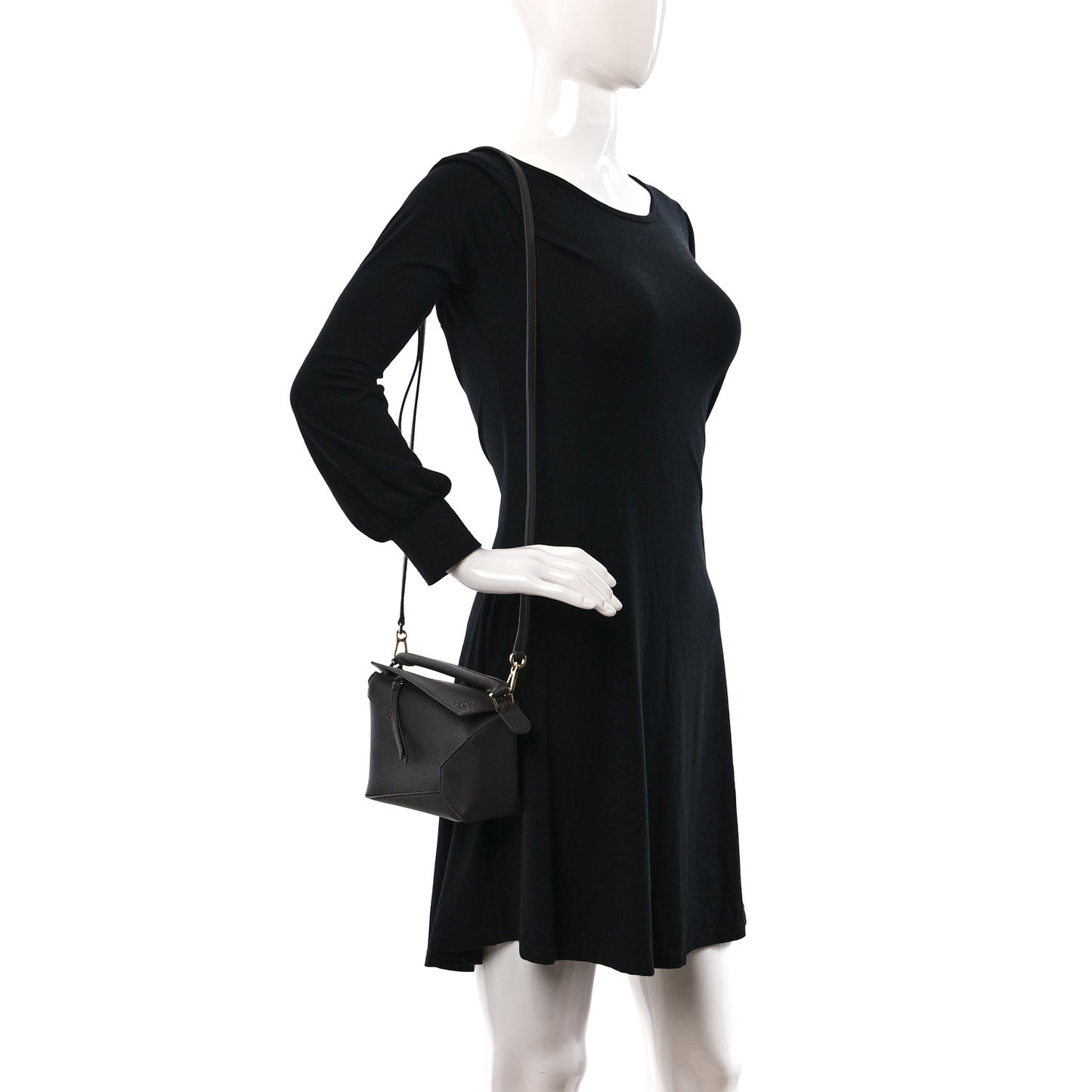 Calfskin Mini Puzzle Edge Bag Dark Grey