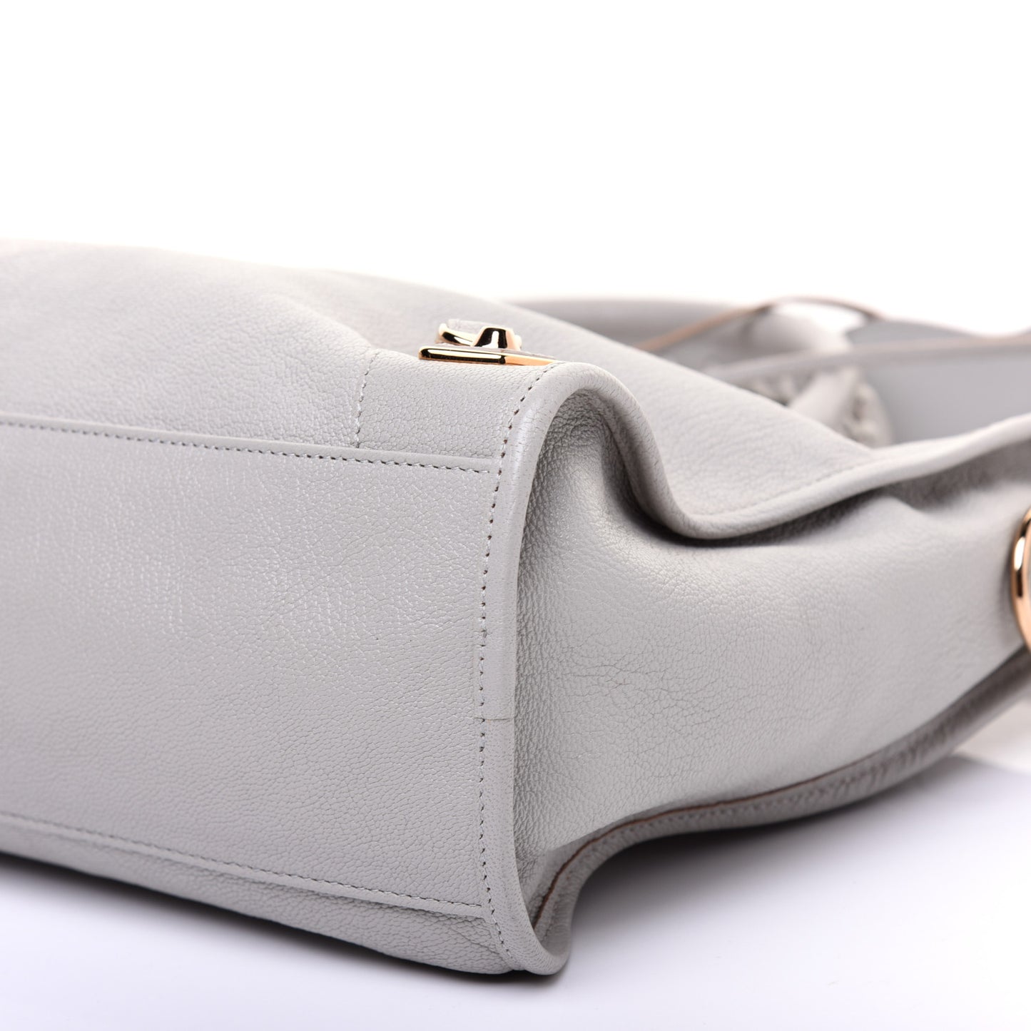 Chevre Gold Metallic Edge Hardware City Gris Glace