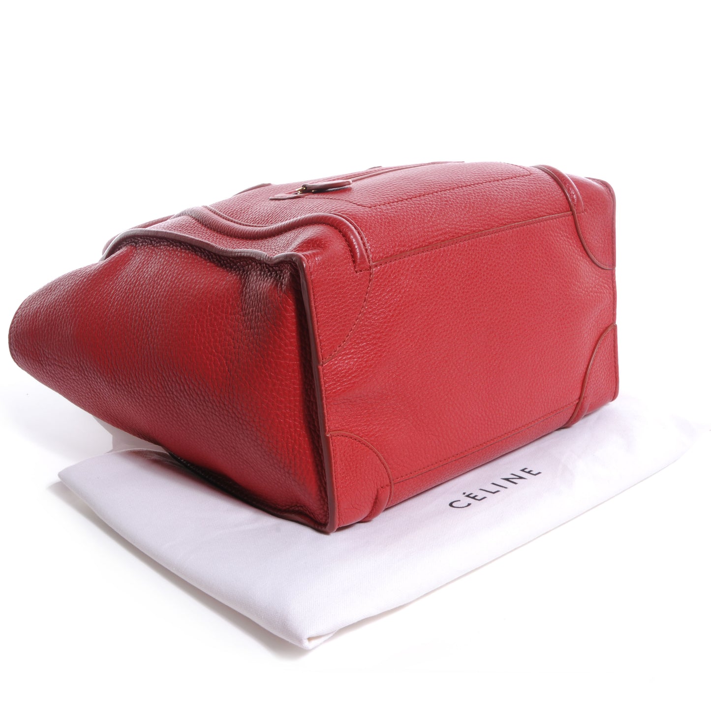 Pebbled Leather Mini Luggage Bag Red
