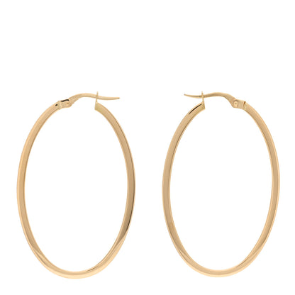 Roberto Coin 18K Yellow Gold Large Squared Edged Oval Hoop Earrings 3 of 4