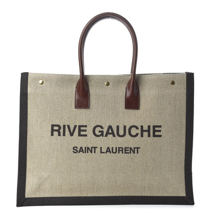 Saint Laurent Linen Calfskin Rive Gauche Tote Natural 1 of 9