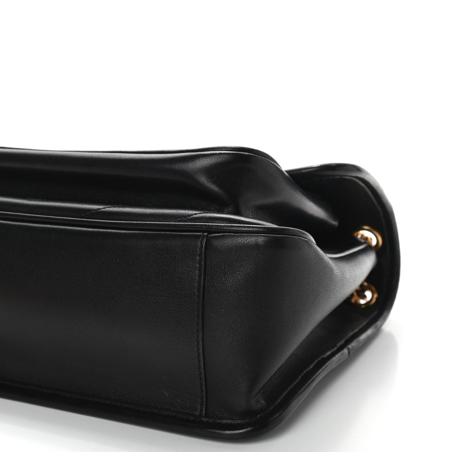 Lambskin Matelasse Monogram Medium Niki Chain Satchel Black