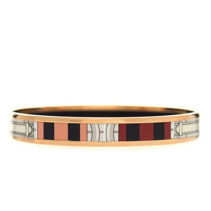 Hermes Enamel Printed Narrow Sellier Bracelet 70 Black 3 of 6