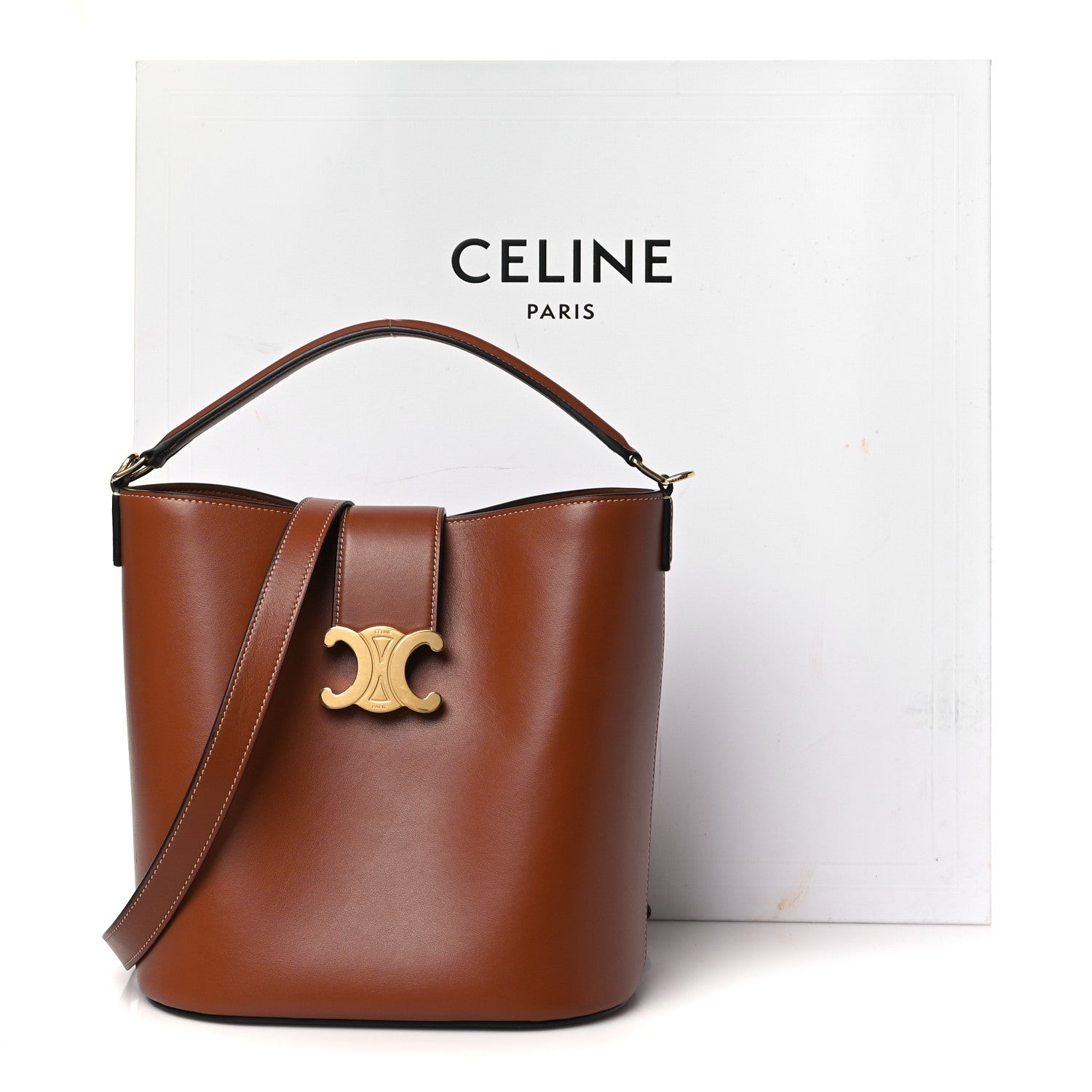 Celine Smooth Calfskin Triomphe Medium Louise Bag Tan 12 of 12