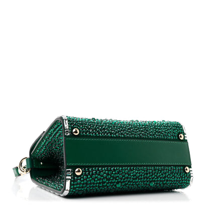Valentino Garavani Crystal Embroidered Mini Vsling Top Handle Bag Emerald Jungle 4 of 11