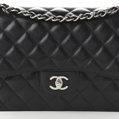 Chanel Caviar Quilted Jumbo Double Flap Black 10 of 11