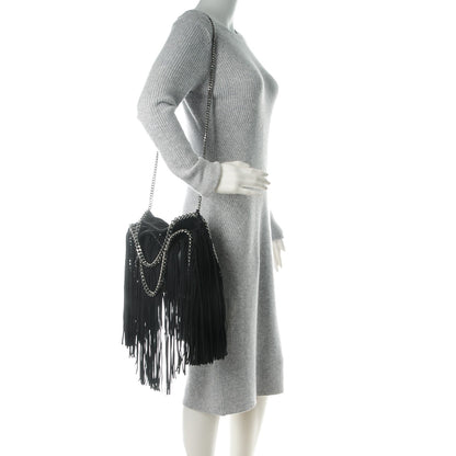 Stella McCartney Shaggy Deer Fringe Mini Falabella Tote Black 2 of 8