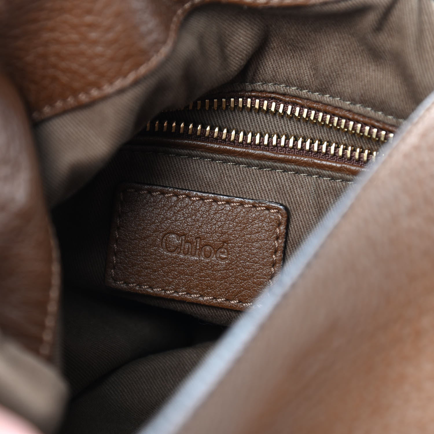 Chloe Calfskin Medium Marcie Round Zip Crossbody Nut 6 of 9