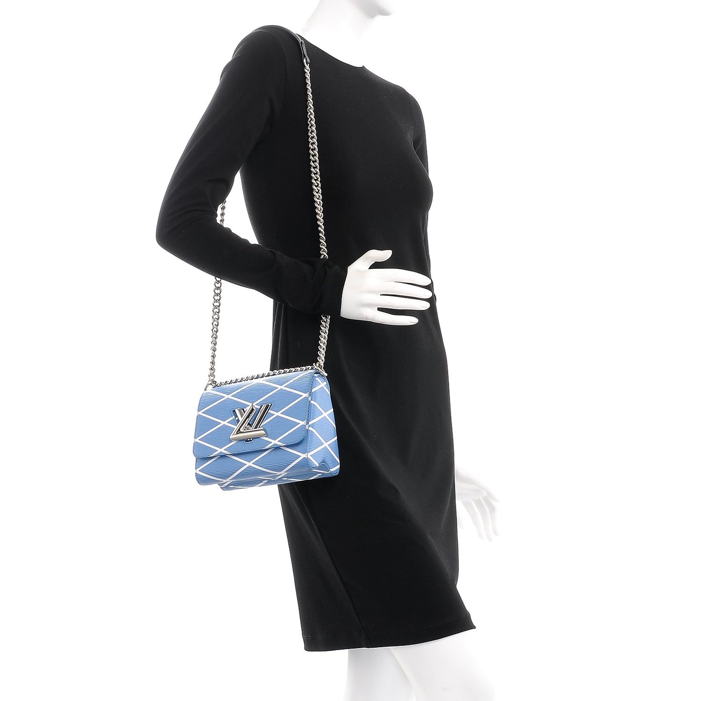 Epi Malletage Twist Shoulder Bag PM Blue