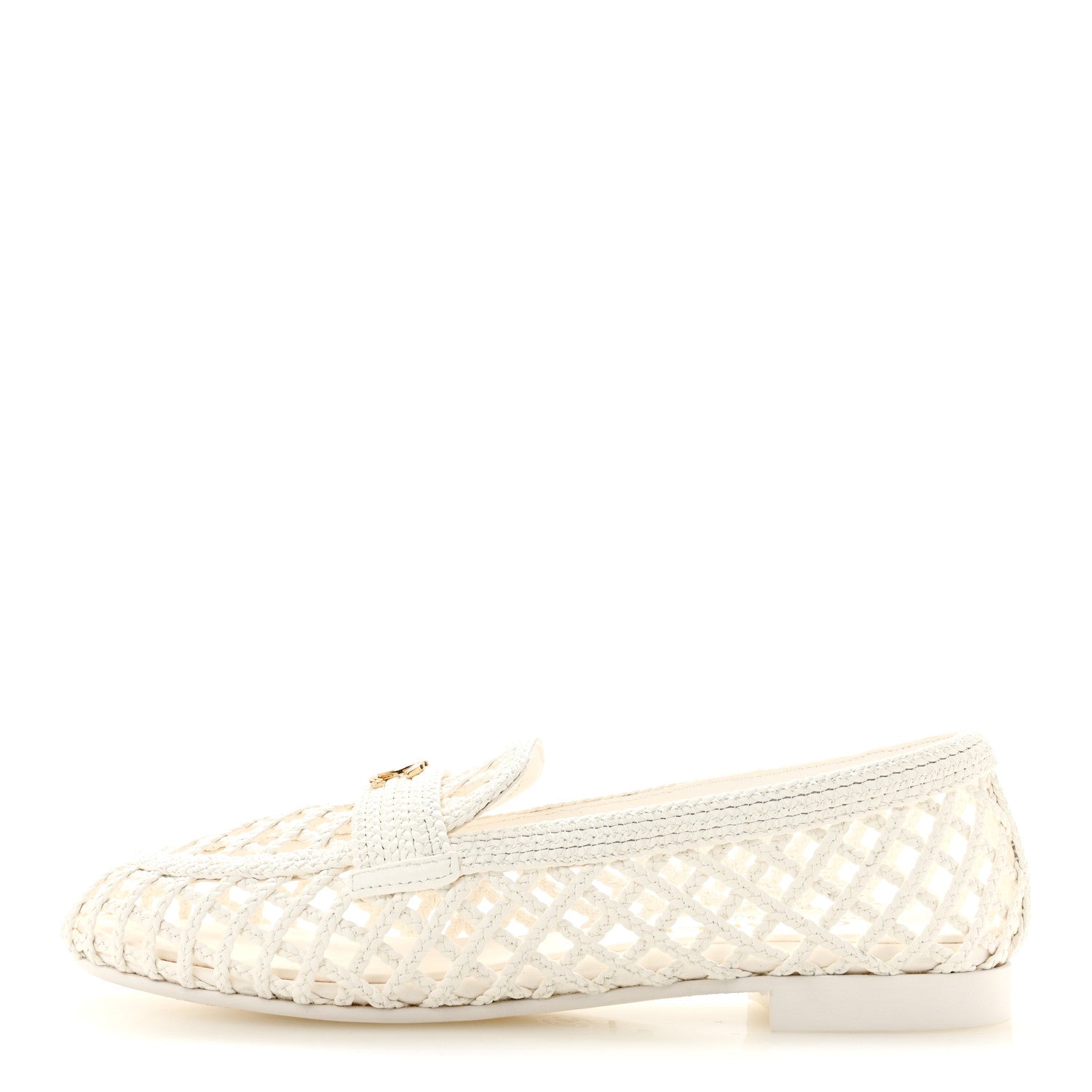 Chanel Braided Lambskin CC Mocassin Loafers 41 White 1 of 10