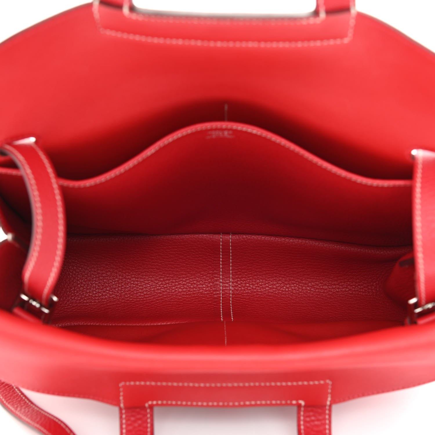 Hermes Taurillon Clemence Verso Halzan 31 GM Rouge Casaque Vermillion 5 of 13