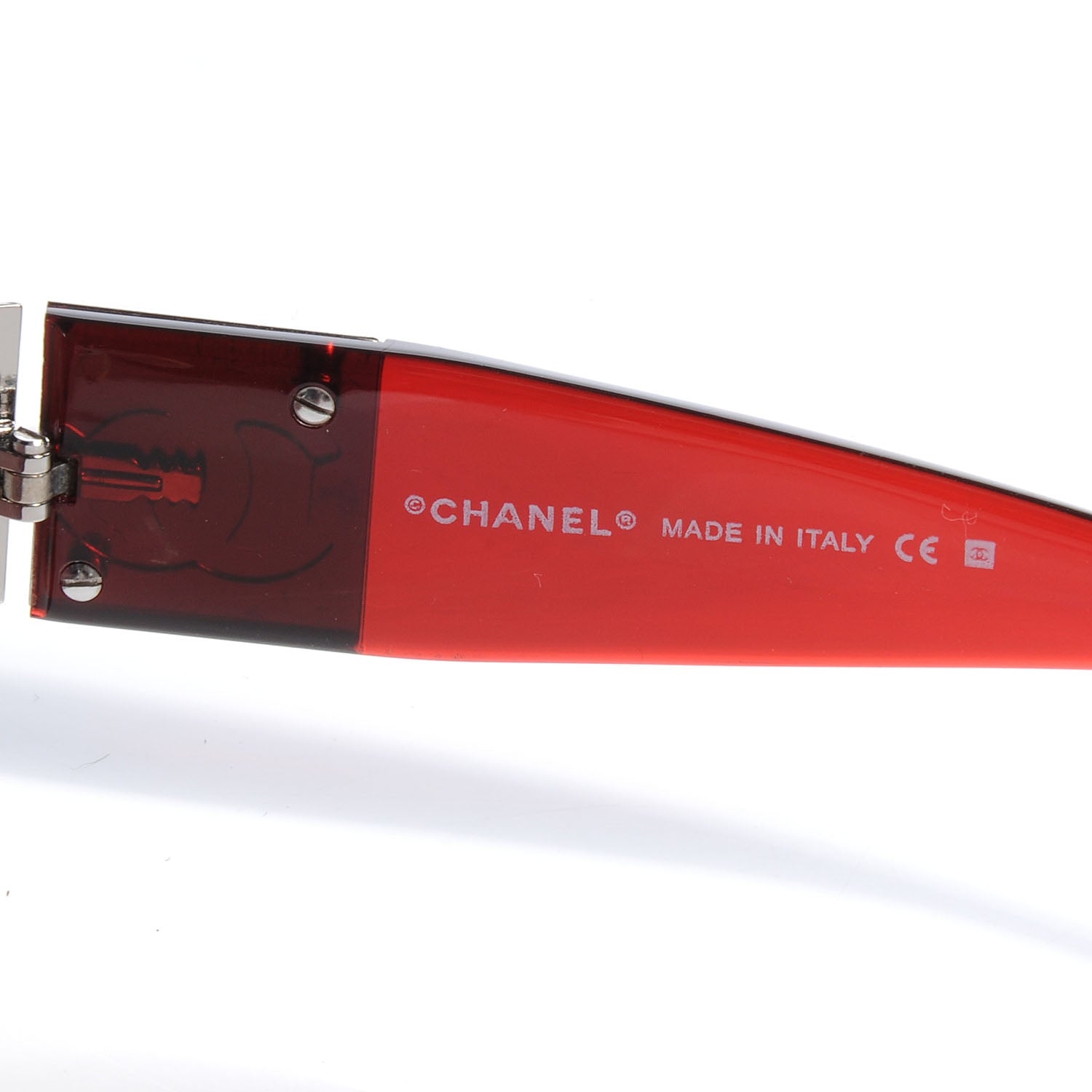 Chanel Crystal CC Logo Sunglasses 4117 B Red 6 of 6