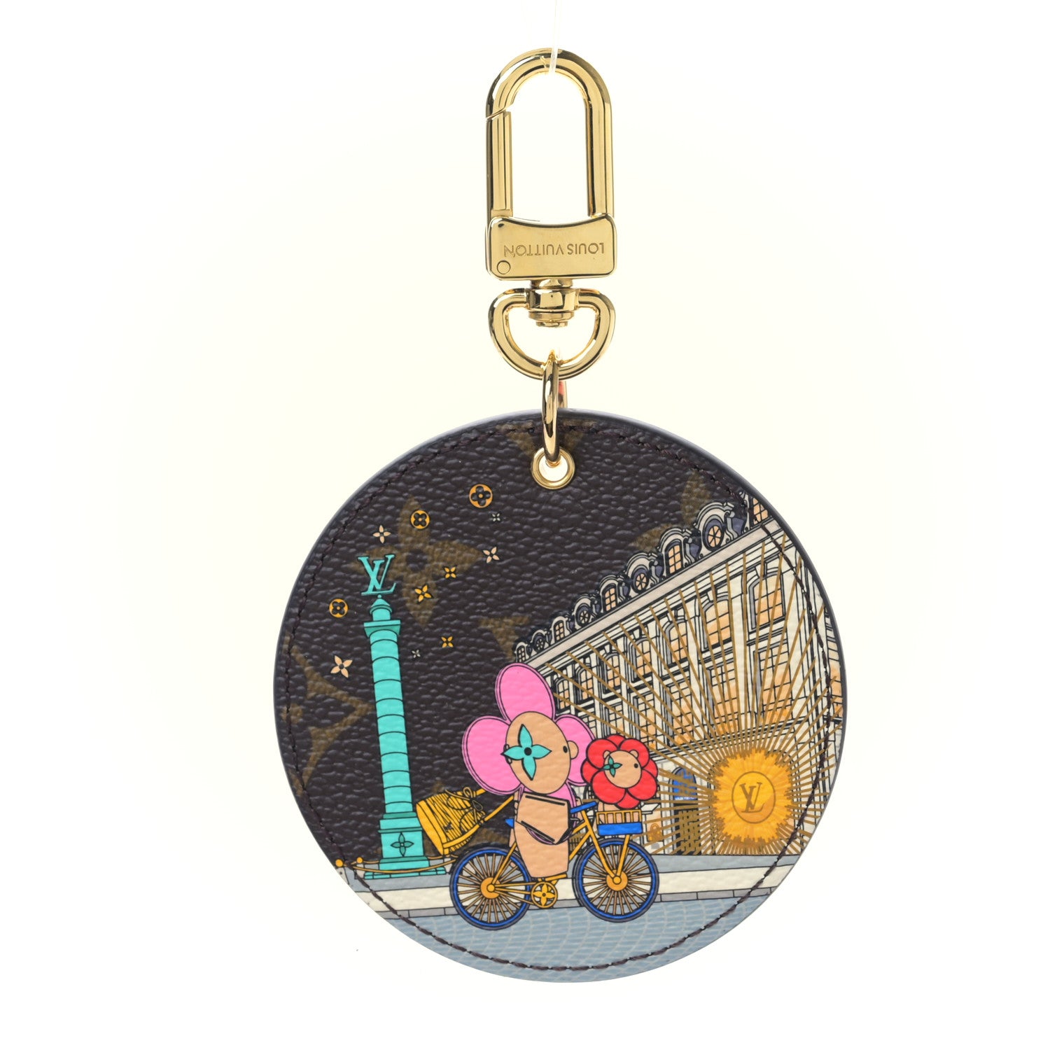 Louis Vuitton Monogram 2022 Christmas Animation Paris Bag Charm Key Ring Pink 1 of 3