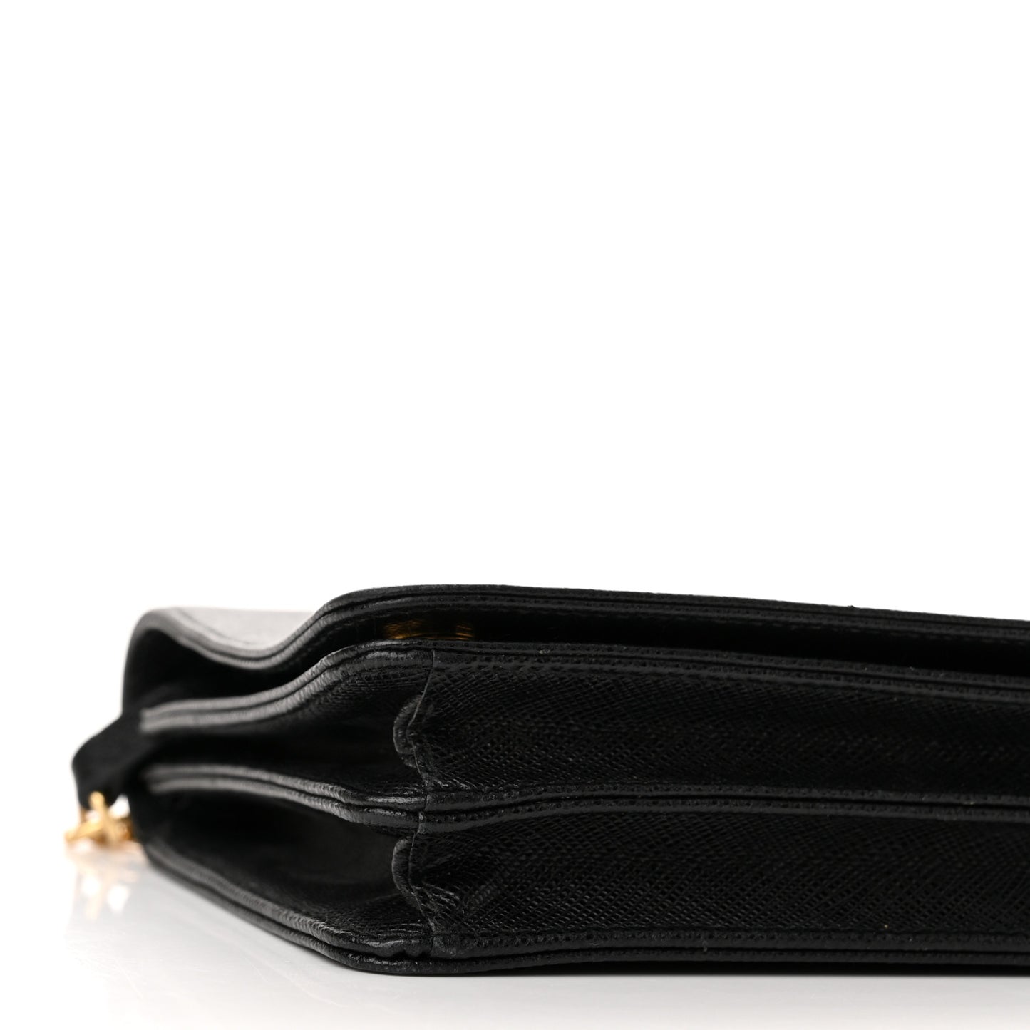 Saffiano Lux Chain Wallet Black