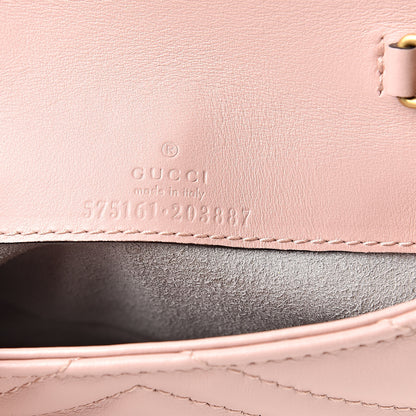 Gucci Calfskin Matelasse Heart GG Marmont 2.0 Coin Purse On A Chain Perfect Pink 6 of 8