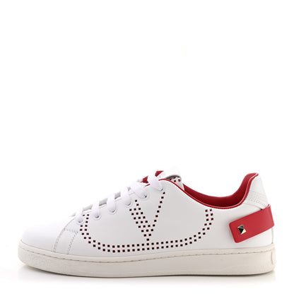 Valentino Garavani Calfskin Womens Backnet Sneakers 37 White Rosso Valentino 1 of 9