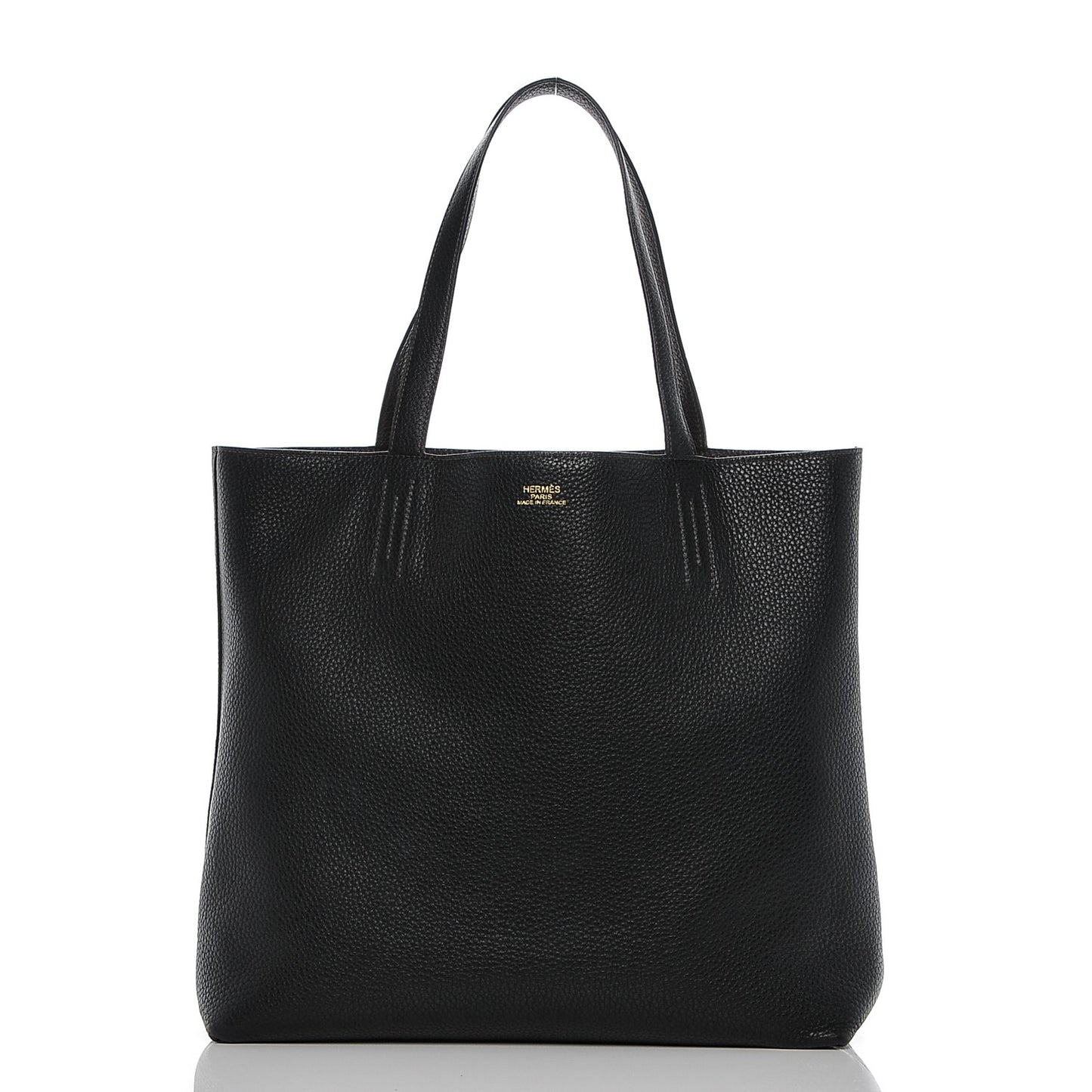 Taurillon Clemence Double Sens 45 Reversible Tote Black Ebene
