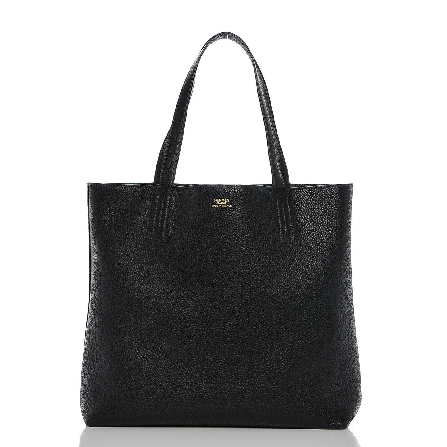Hermes Taurillon Clemence Double Sens 45 Reversible Tote Black Ebene 5 of 7