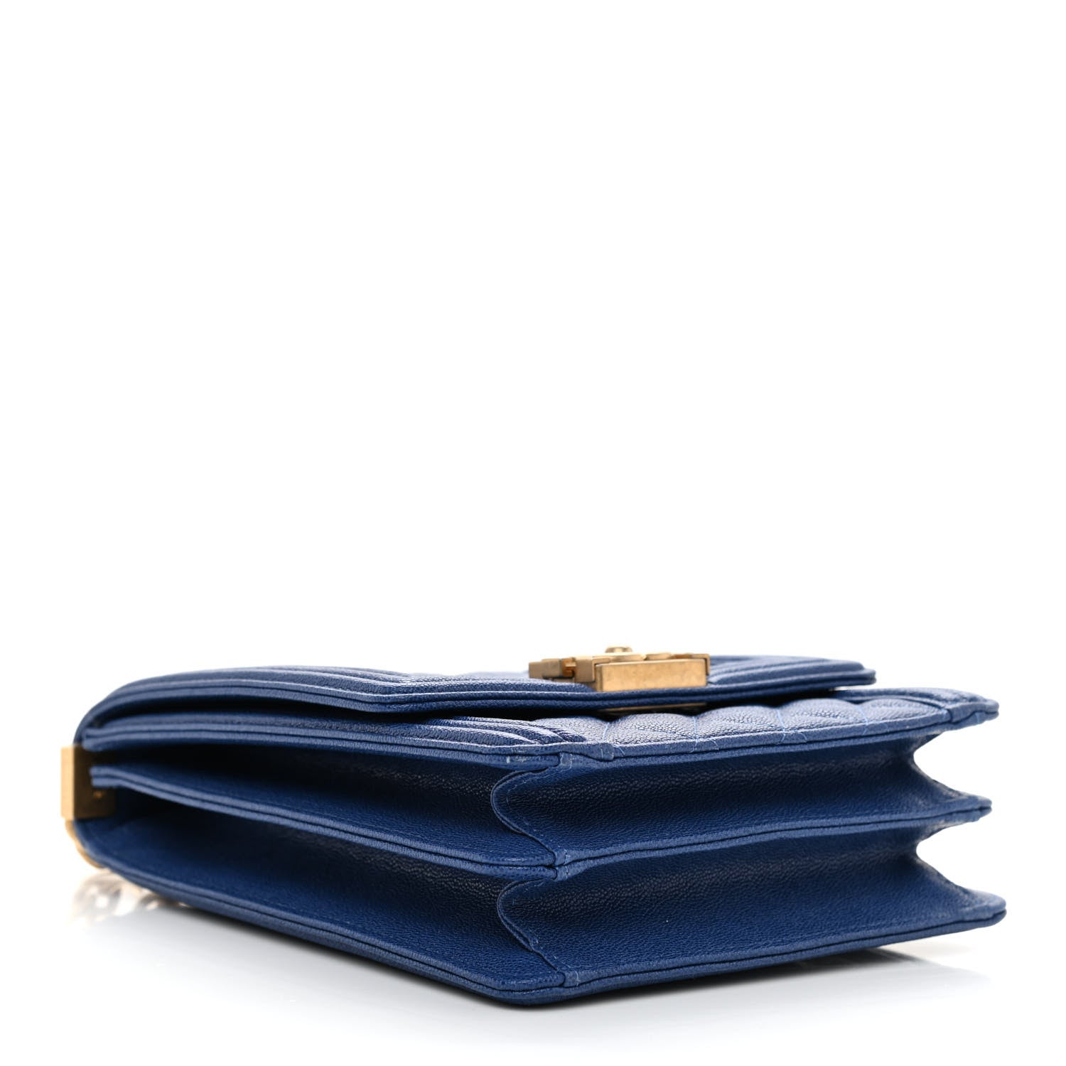 Chanel Caviar Quilted North South Boy Flap Blue 4 of 10