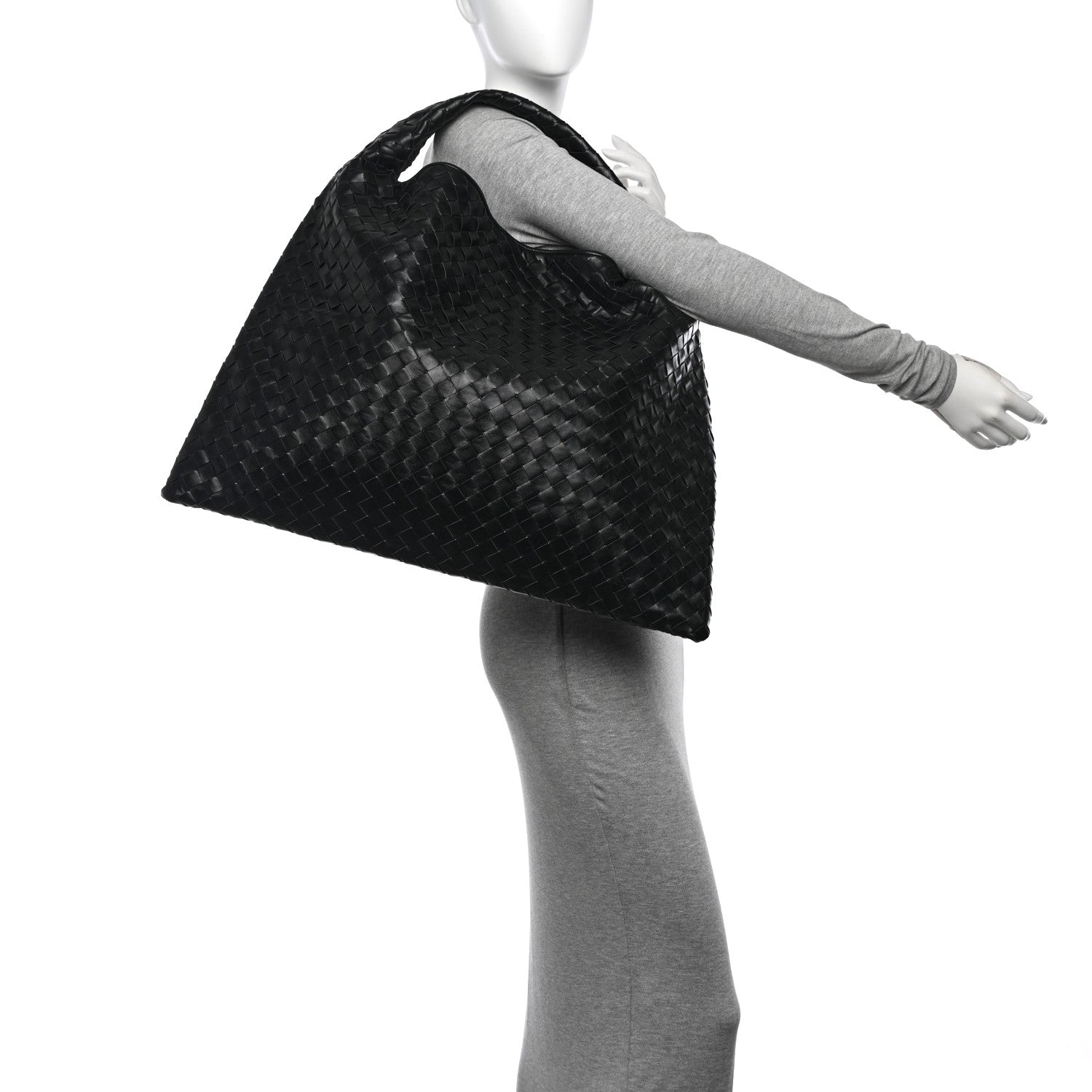 Bottega Veneta Calfskin Intrecciato Large Hop Black 2 of 10