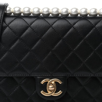Chanel Lambskin Quilted Small Chic Pearls Flap Black 8 of 13