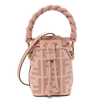 Fendi Canvas Nappa F is Fendi FF Embroidered Mini Mon Tresor Bucket Bag Baby Pink 1 of 10