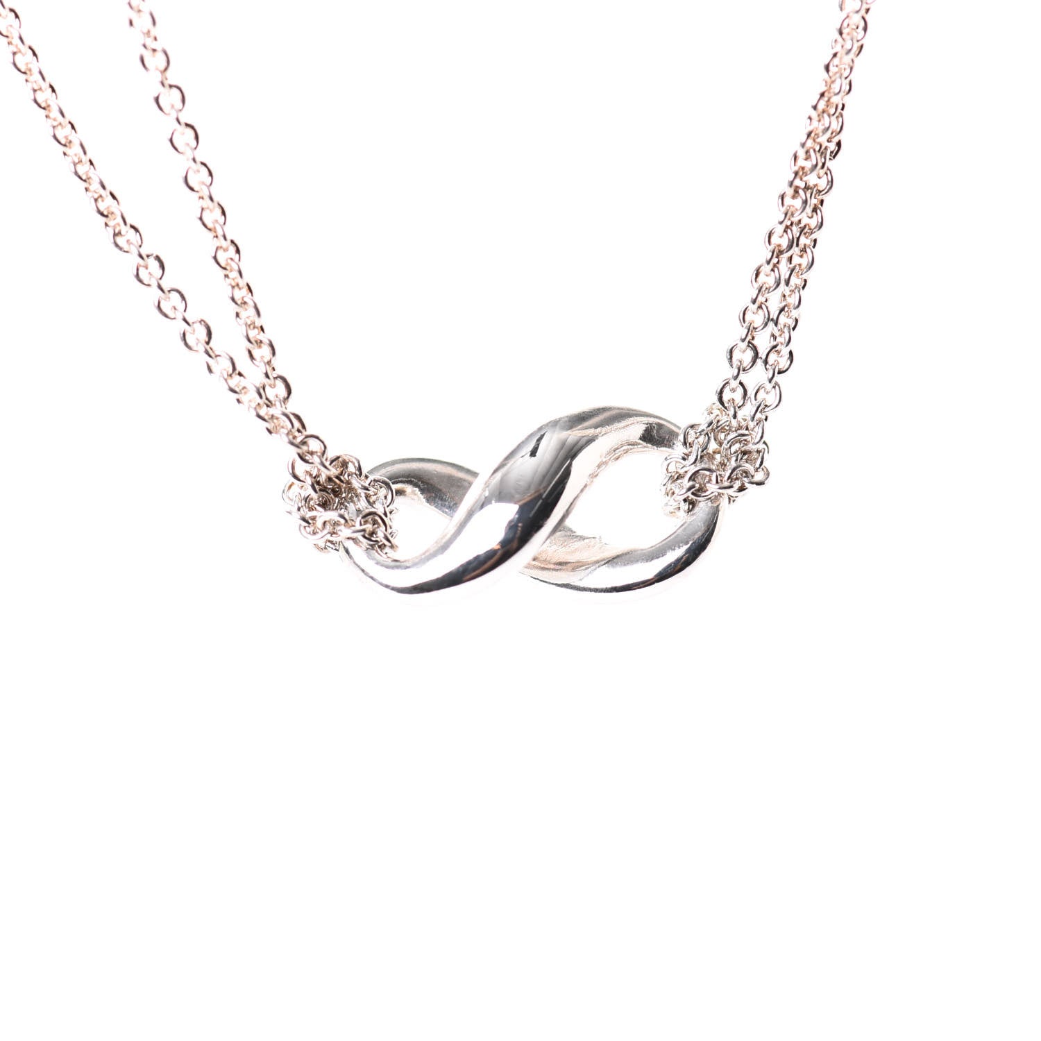 Tiffany Sterling Silver Figure 8 Pendant Necklace 3 of 5
