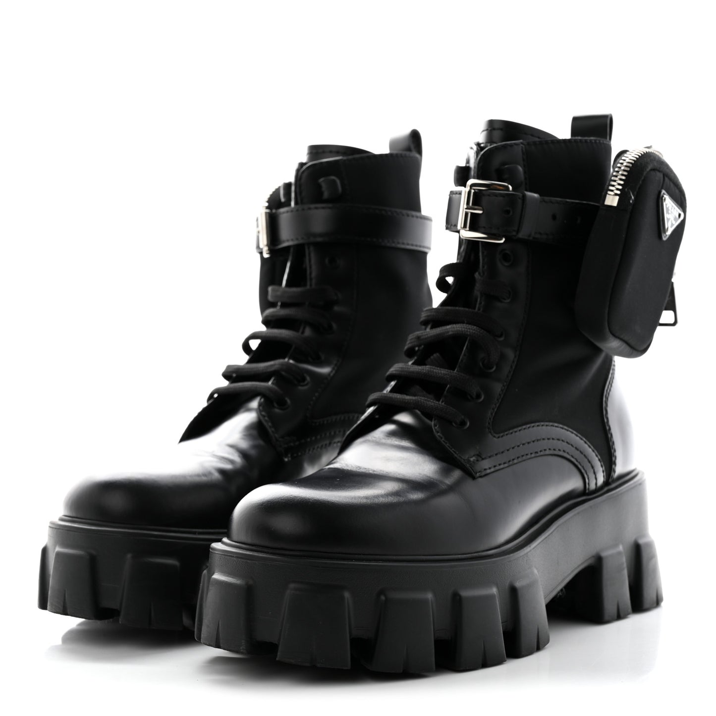 Spazzolato Rois Re-Nylon Metal Triangle Logo Monolith Pouch Pocket 55mm Boots 36 Black