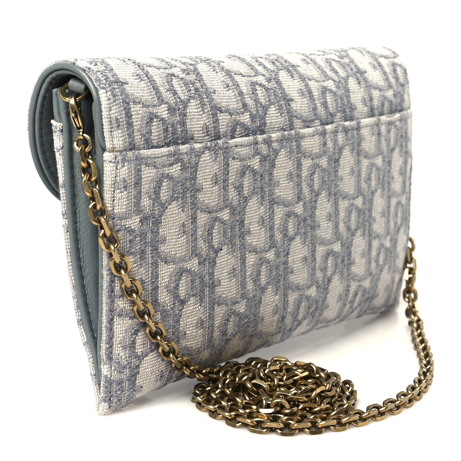Christian Dior Oblique Saddle Chain Long Wallet Grey 4 of 13