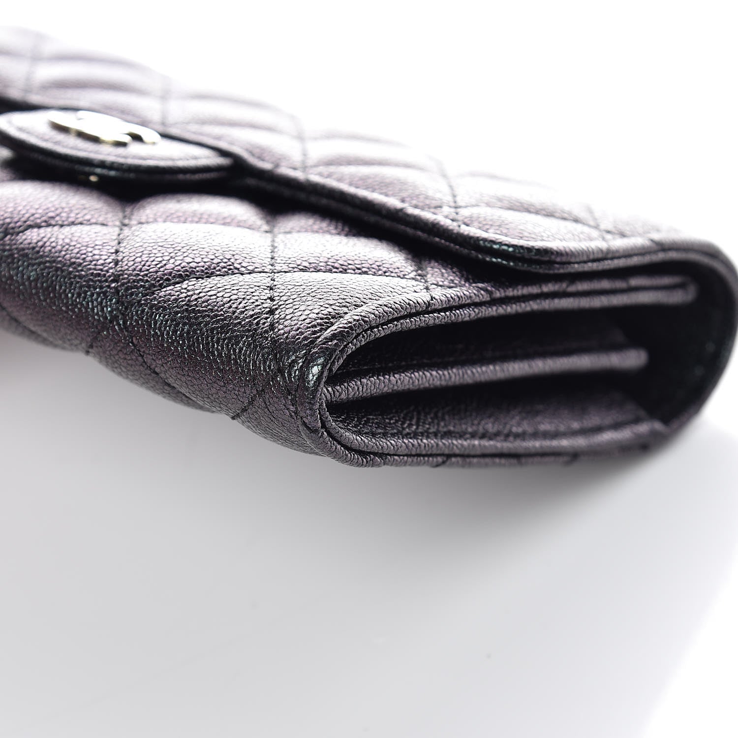 Chanel Iridescent Caviar Quilted Medium Flap Wallet Black 10 of 11