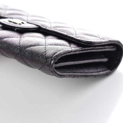 Chanel Iridescent Caviar Quilted Medium Flap Wallet Black 10 of 11